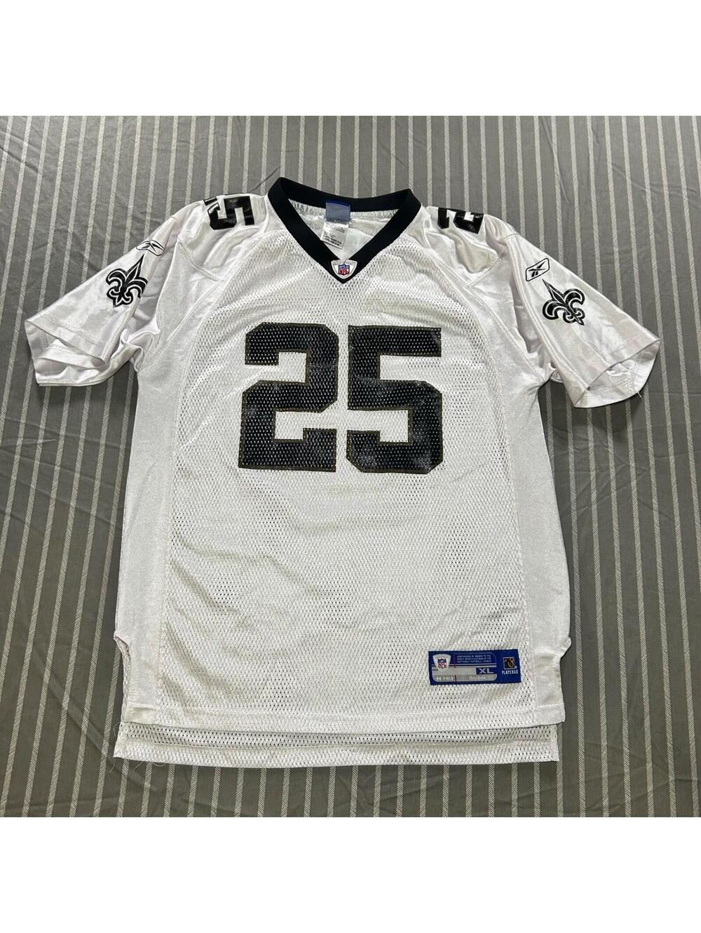 New Orleans Saints Reggie Bush #25 NFL Reebok Jersey White Size Youth XL 18-20